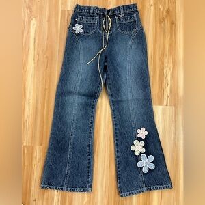 Floral Embroidered Flare Jeans NWOT